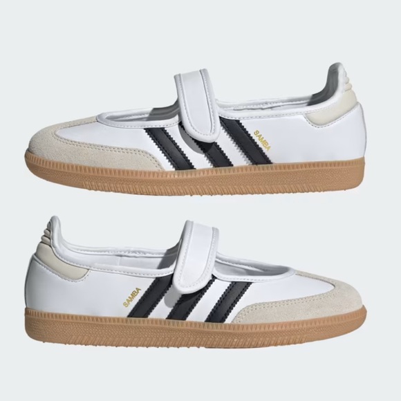 adidas Shoes - adidas Classic Samba Mary Jane Sneakers in Cloud White/Alumina/Core Black NWT